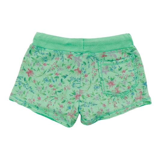 Heather Raw-Edged Shorts with Back Pocket (Floral Pattern)