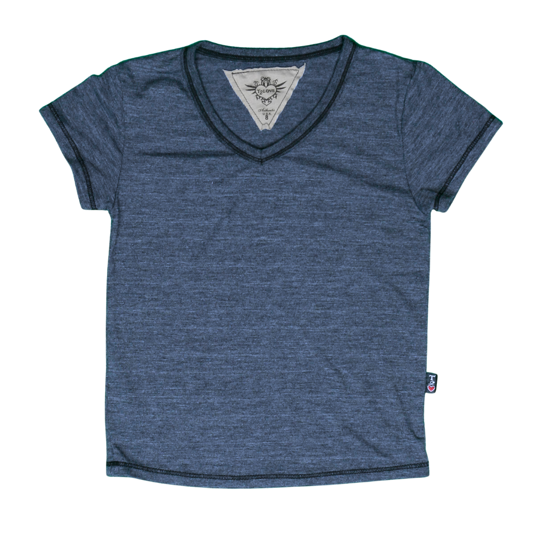 Heather Signature Cap Sleeve V-Neck Tee