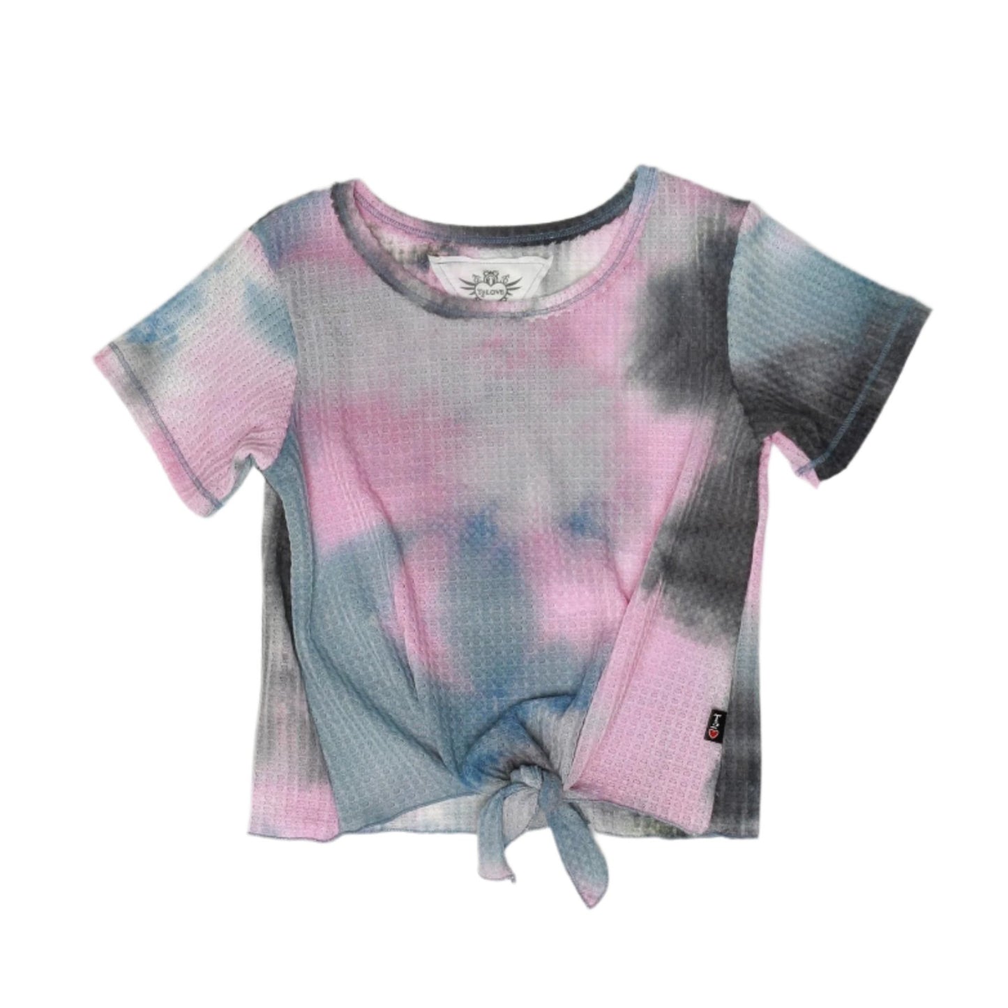 Four-Color Tie-Dye Tie-Front Tee