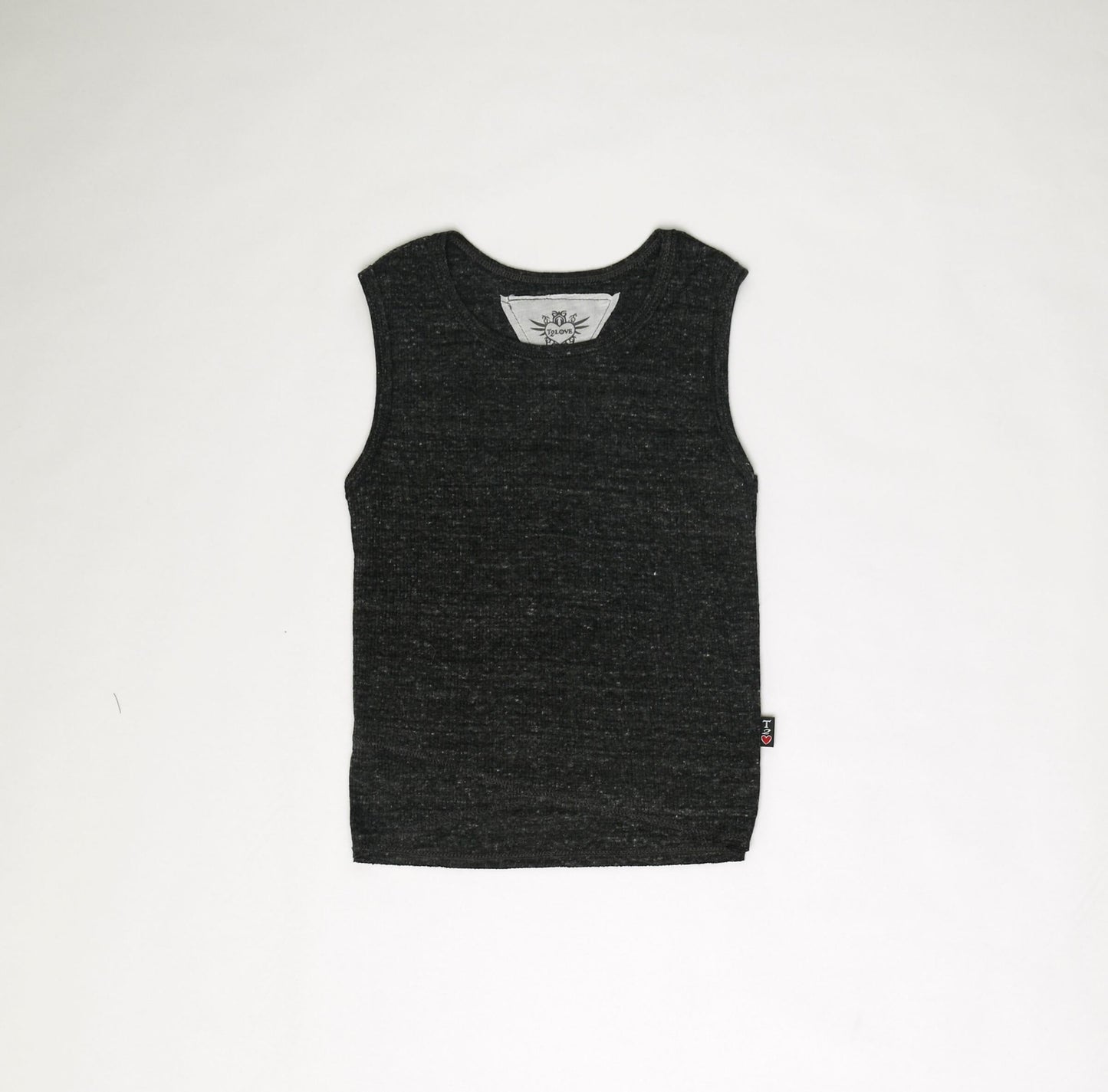 Charcoal Easy Front Hem Short Tank