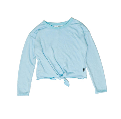 Heather Raw-Edged Tie-Front Shirt