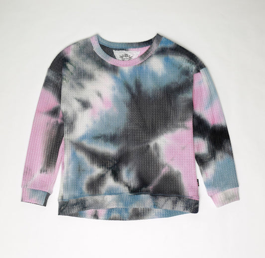 Four-Color Tie-Dye Easy Oversized Crew Shirt