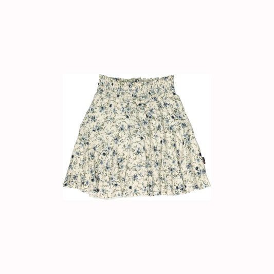 Navy Floral Short Skirt