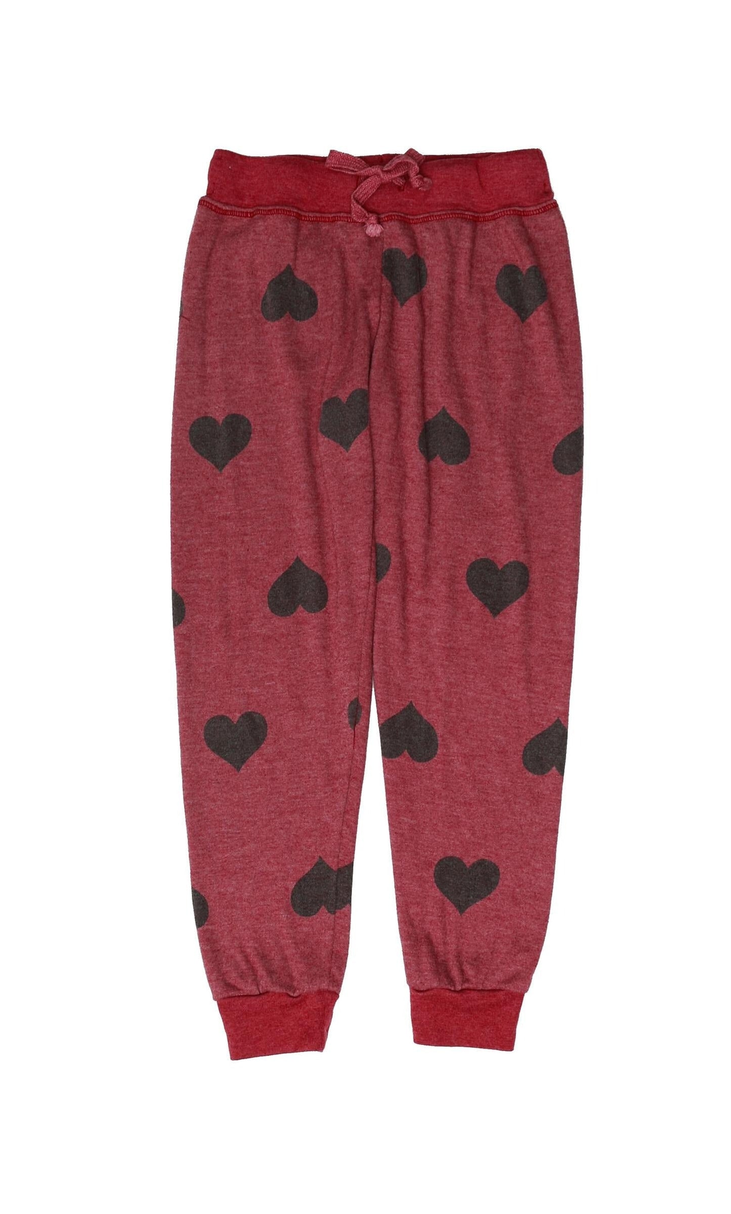 Heart-Print Cuffed Sweatpants