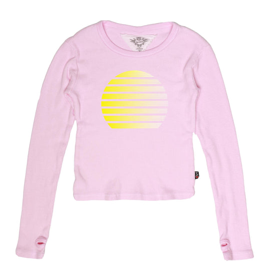 Signature Long-Sleeved Thermal Shirt with Thumbholes (Gradient Sun Print)