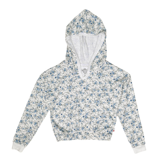 Ditzy Florals Hooded Long-Sleeve Top