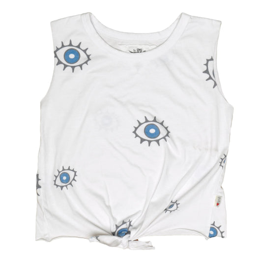 Tie-Front Sleeveless Top (Evil Eye Pattern)