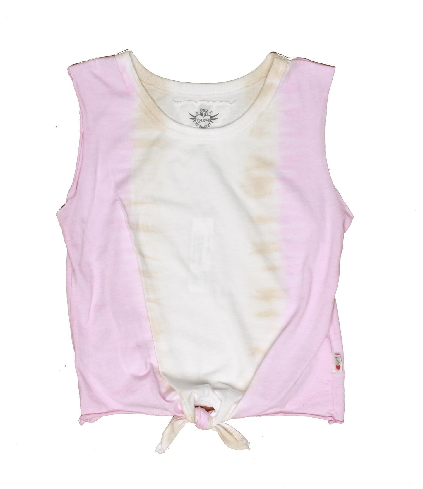 Pink Hazel Tie-Dye Tie-Front Sleeveless Top