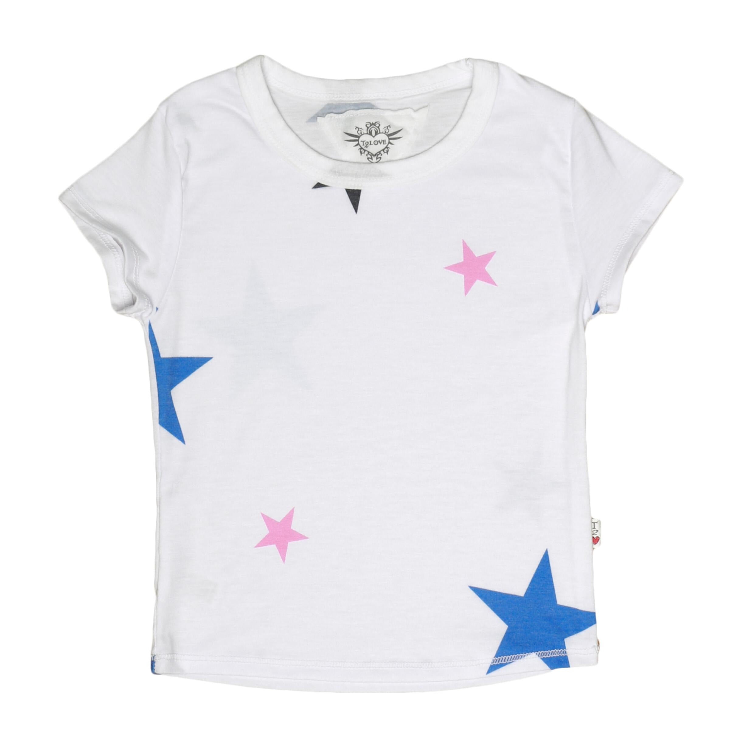 Colored-Stars Signature Cap Sleeve Tee