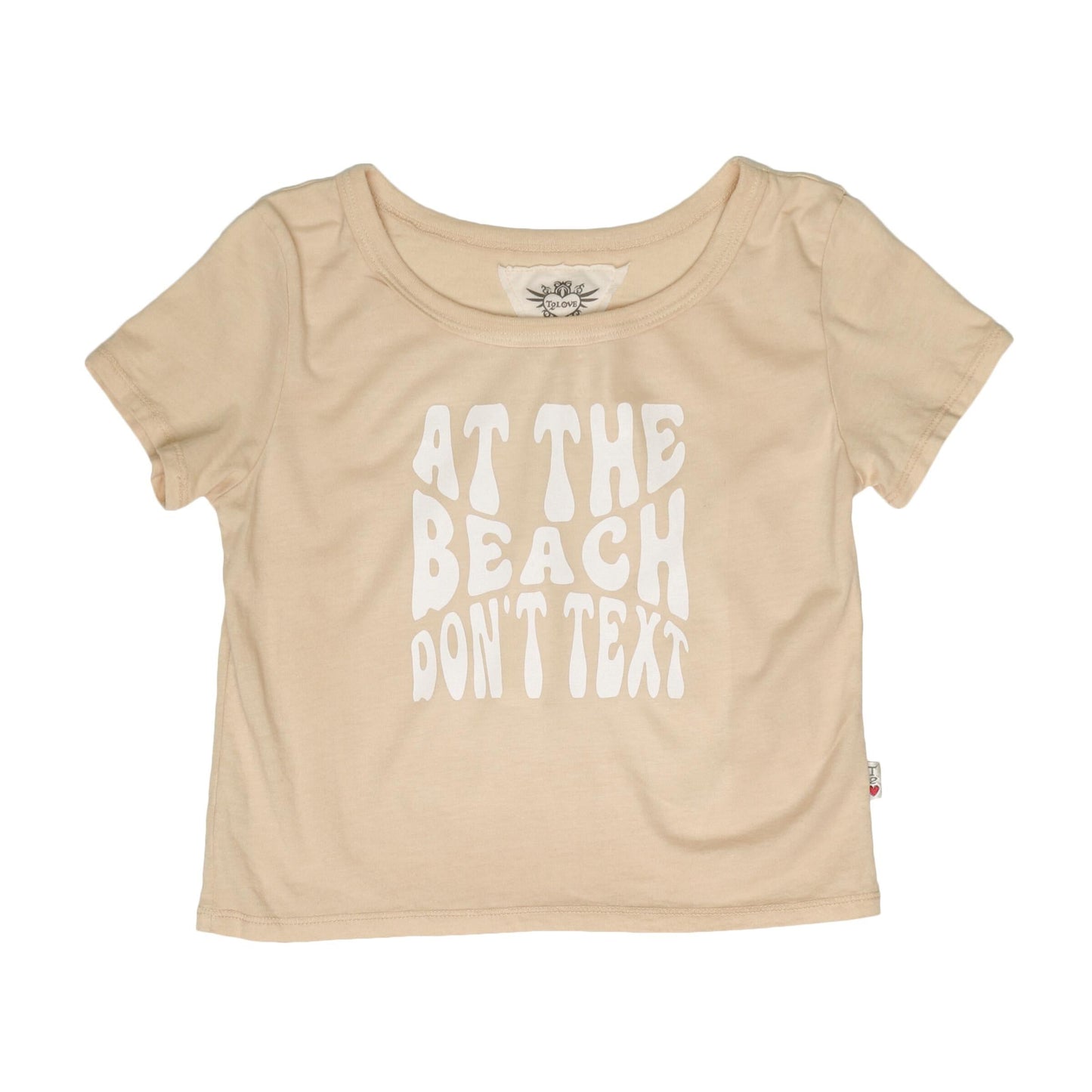 "AT THE BEACH DON'T TEXT" Boxy Top