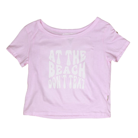 "AT THE BEACH DON'T TEXT" Boxy Top