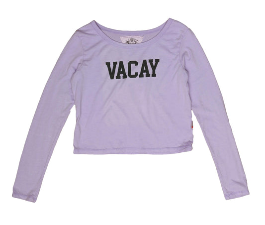 "VACAY" Cropped Long-Sleeved Shirt