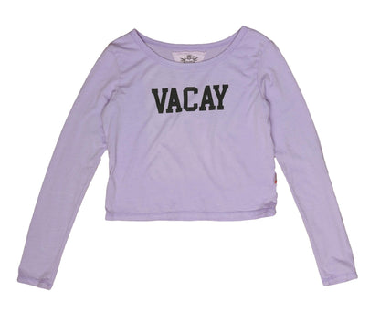 Cropped Long-Sleeved Shirt ("VACAY")