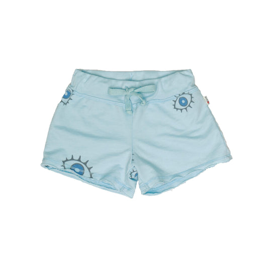 Raw-Edged Shorts with Back Pocket (Evil Eye Pattern)