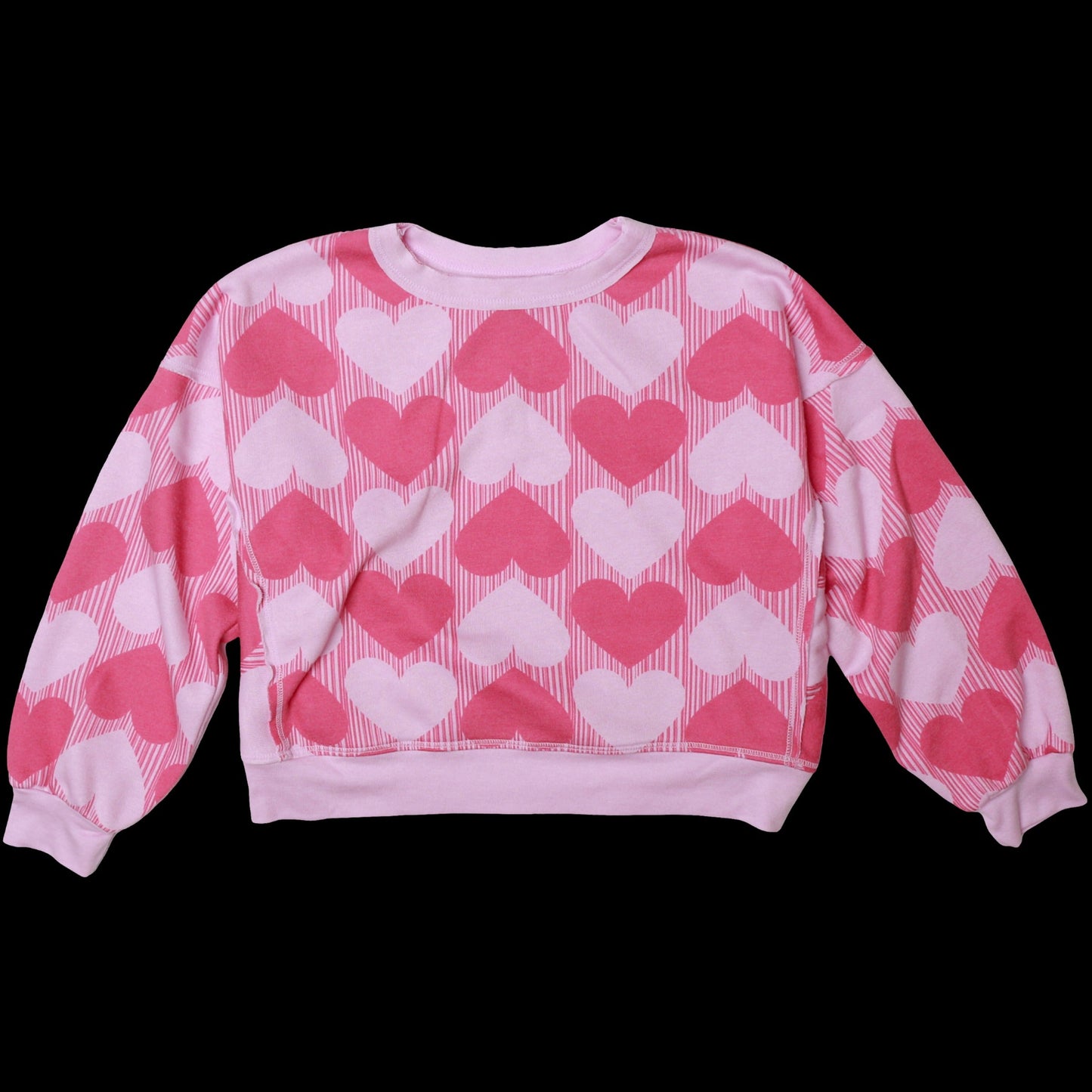 Hearts Pattern Dolman Sweater Top