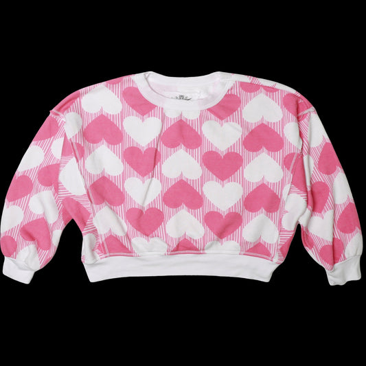 Hearts Pattern Dolman Sweater Top