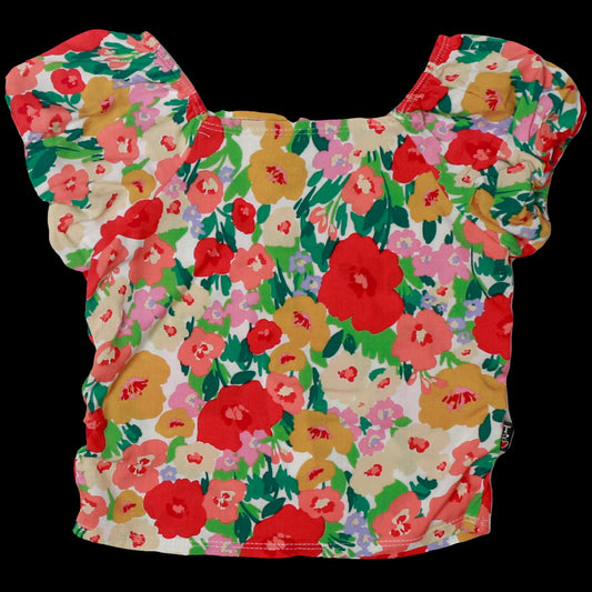 Matisse Floral Puff-Sleeve Square-Neck Tee