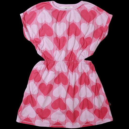 Hearts Pattern Side-Cut Dress