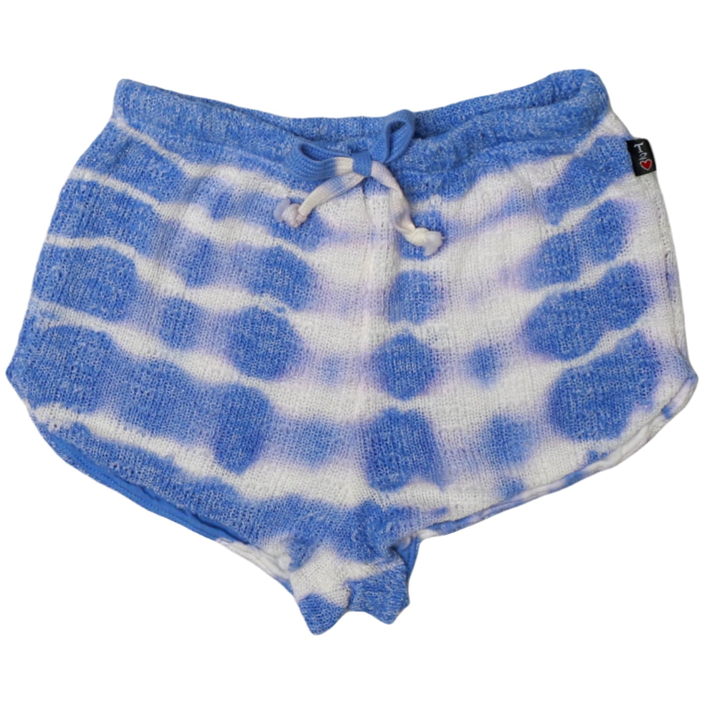 Blue-White Tie-Dye Drawstring Shorts