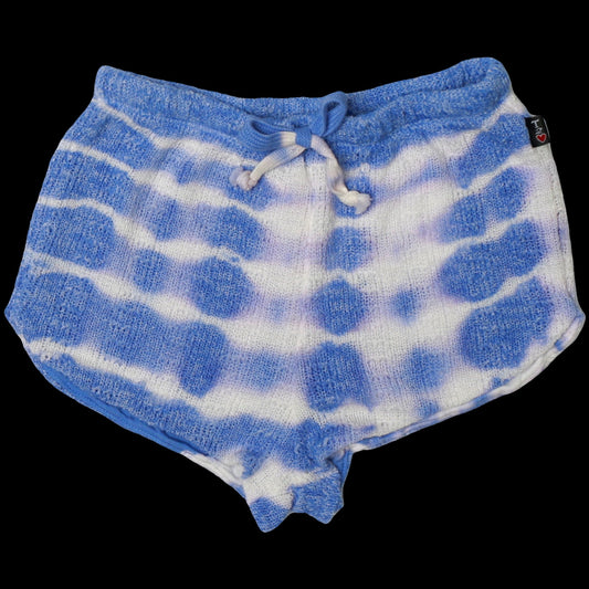 Blue-White Tie-Dye Drawstring Shorts
