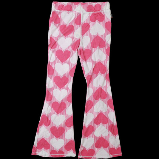 Hearts Pattern Flare Pants