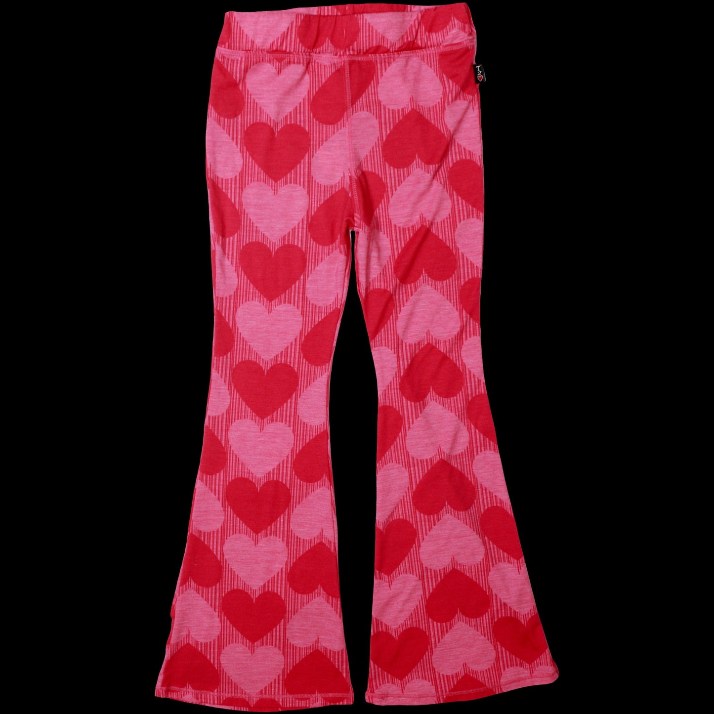 Hearts Pattern Flare Pants