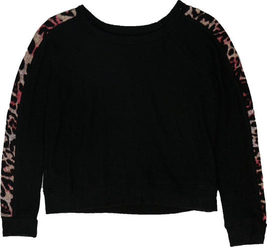 Panel-Sleeve Shirt (Leopard Print)