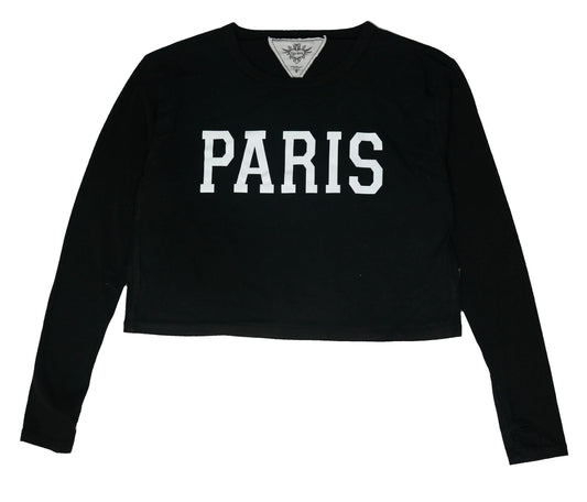 Long-Sleeved Boxy Tee with Thumbholes ("PARIS")