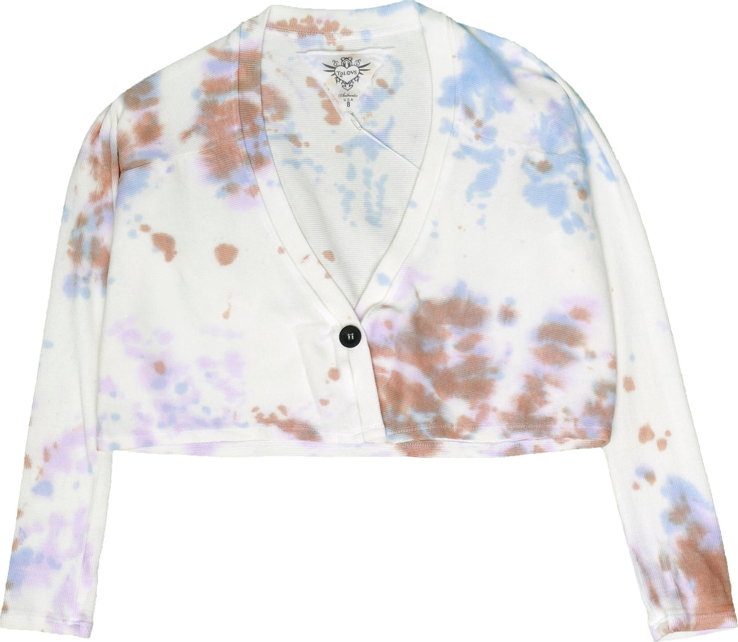 Cropped Cardigan (Tri-Color Tie-Dye)