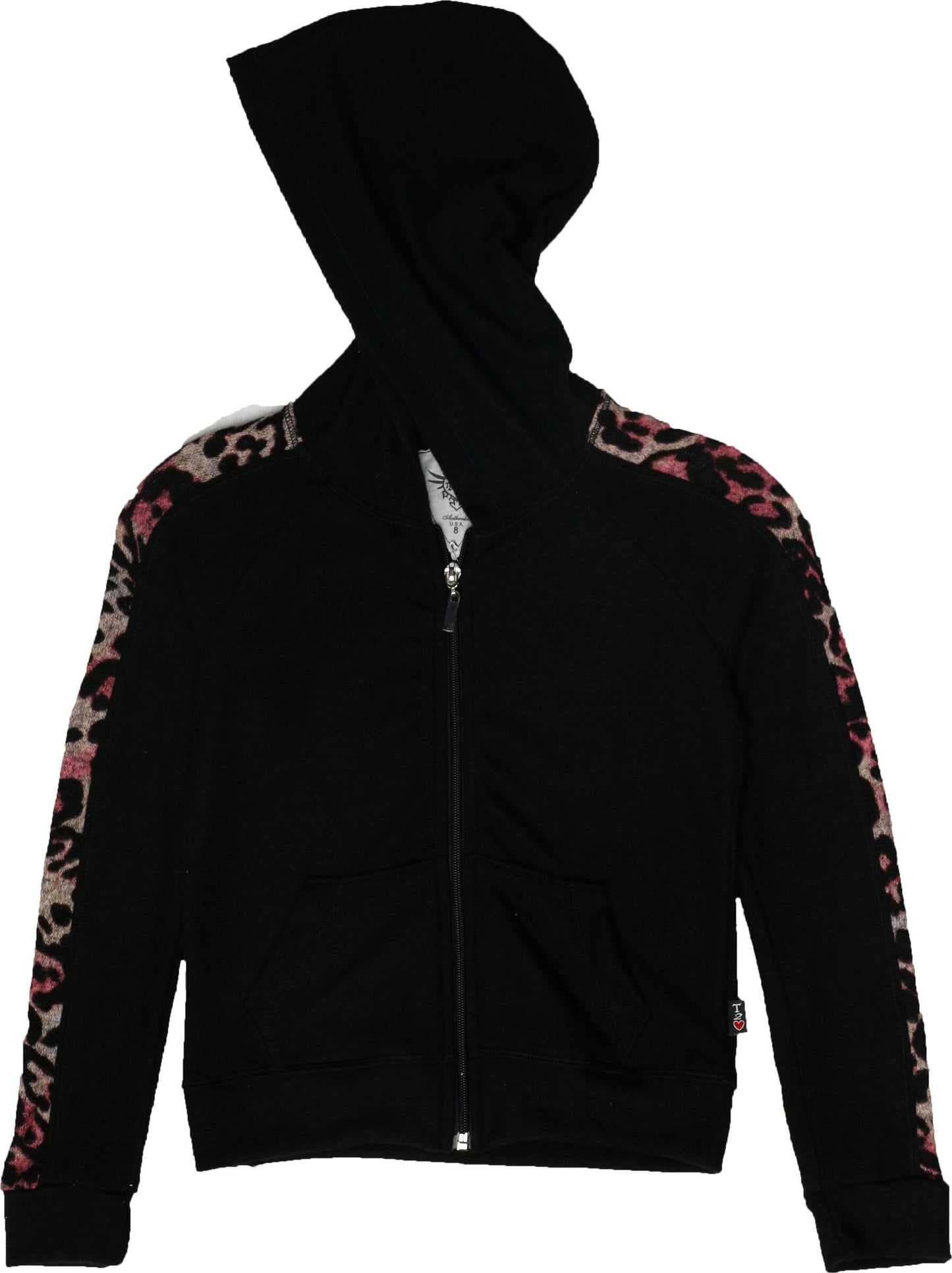 Panel-Sleeve Hooded Jacket (Leopard Print)