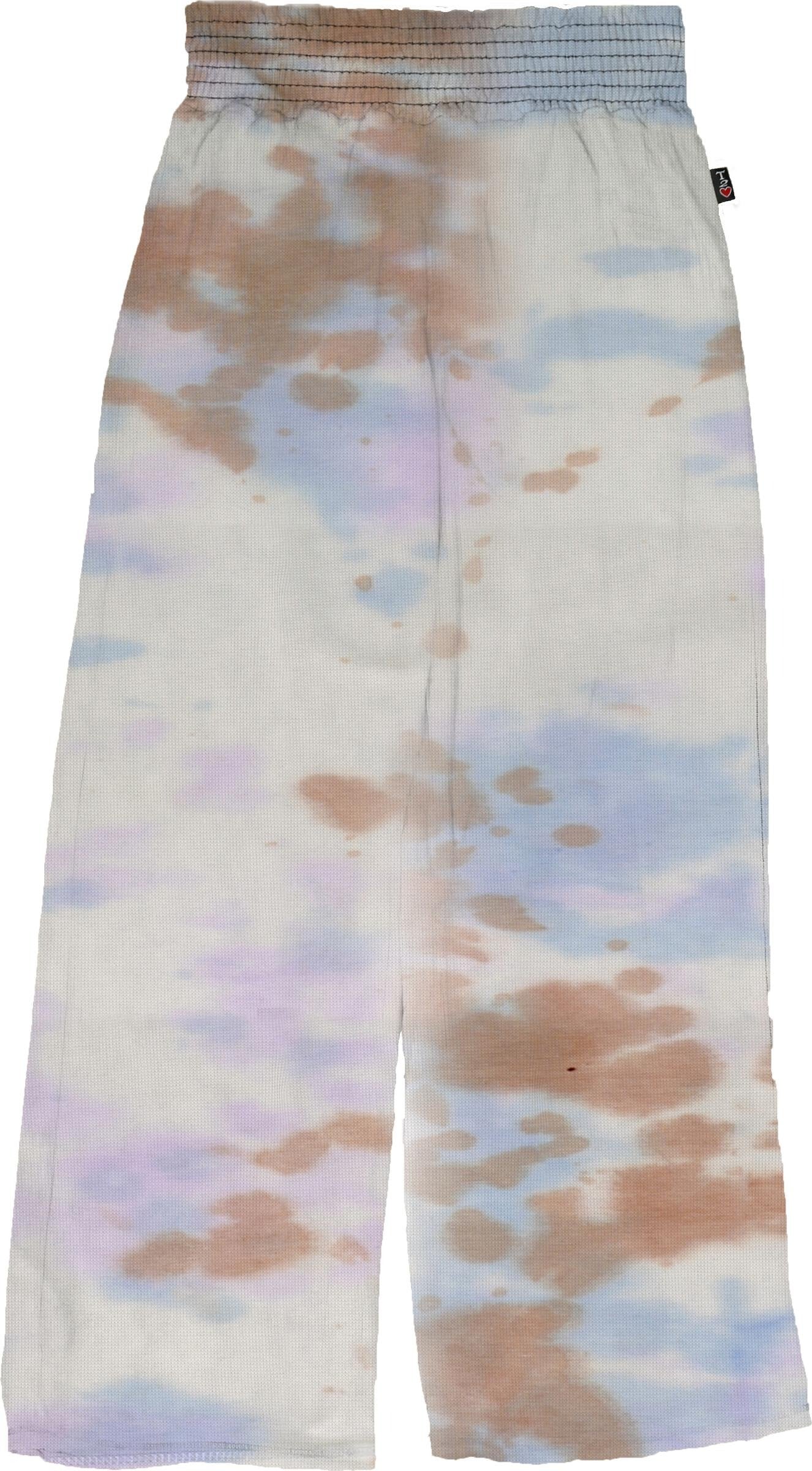 Easy Wide Smocked-Top Pants (Tri-Color Tie-Dye)