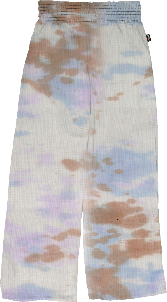 Easy Wide Smocked-Top Pants (Tri-Color Tie-Dye)