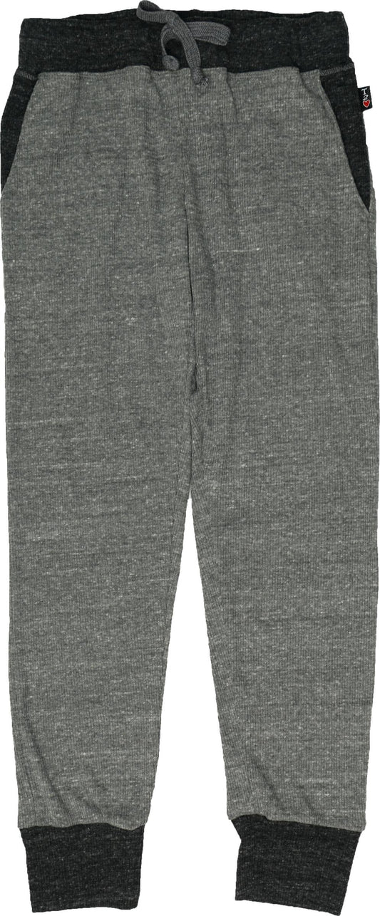 Charcoal Contrast Cuff Jogger Pants