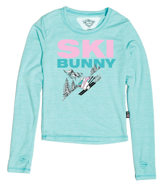 "SKI BUNNY" Signature Long-Sleeved Shirt with Thumbholes