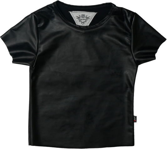 Pleather Short-Sleeve Tee