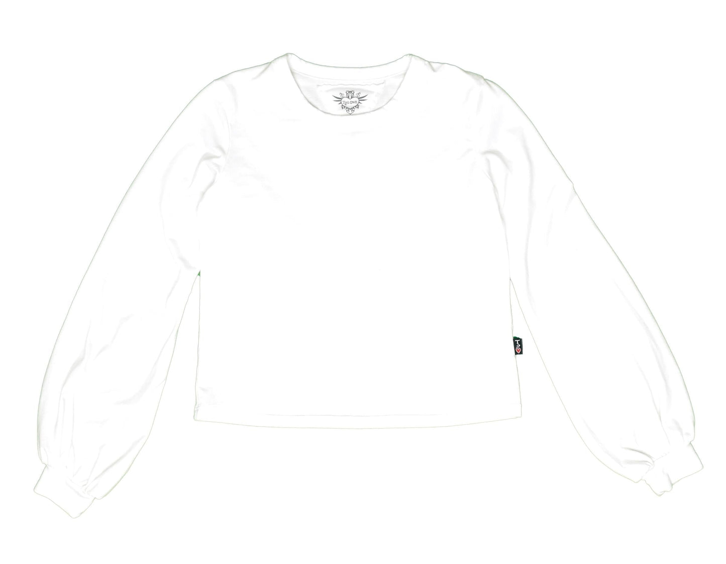 Heather Puffy Long-Sleeve Crewneck Shirt