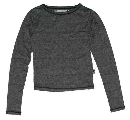 Heather Ballet-Neck Long-Sleeved Shirt