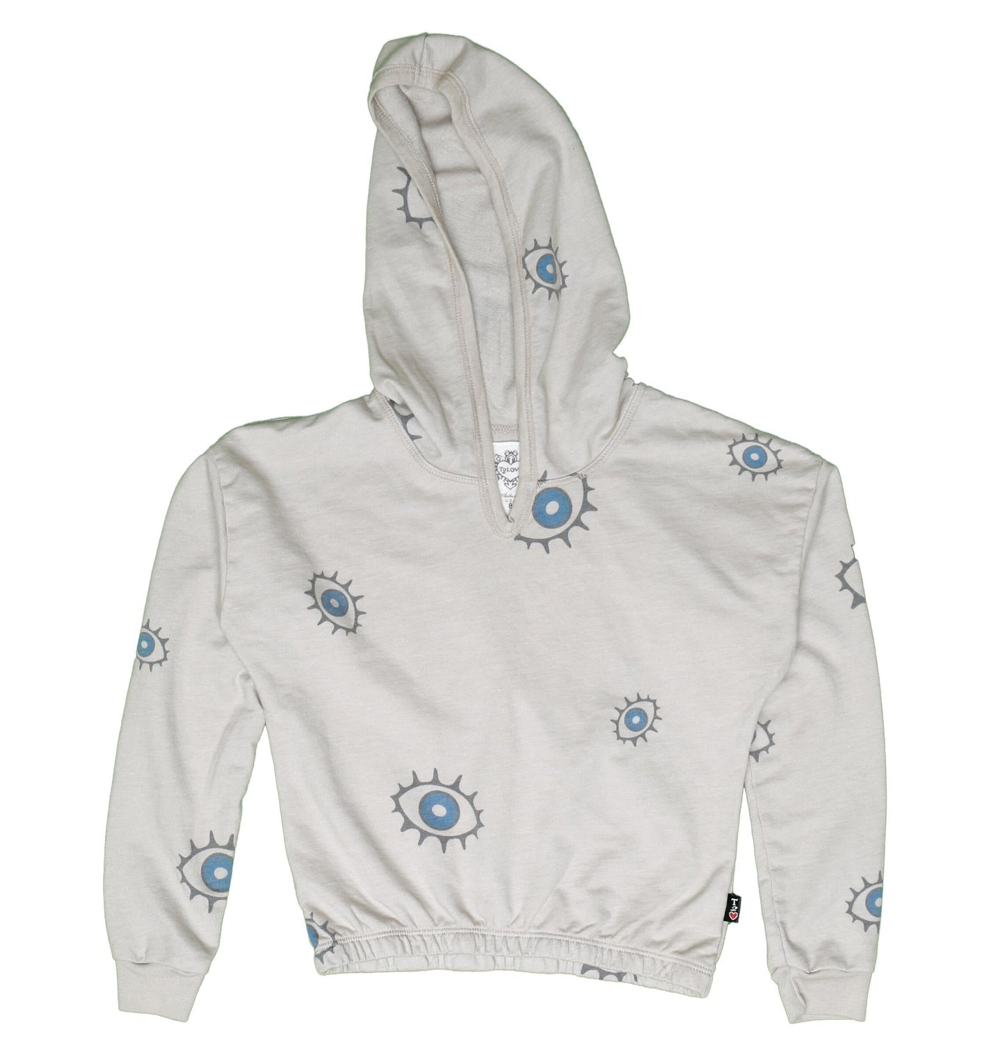 Hooded Long-Sleeve Top (Evil Eye Pattern)