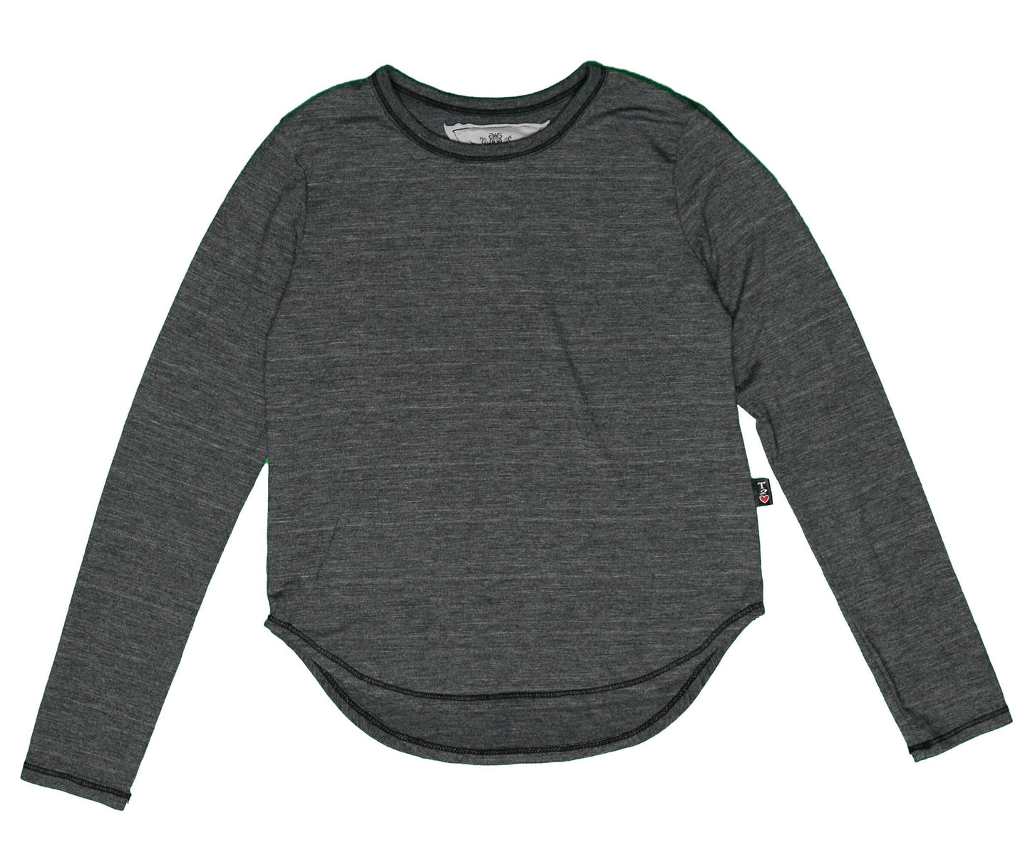 Heather Round-Bottom Long-Sleeved Shirt