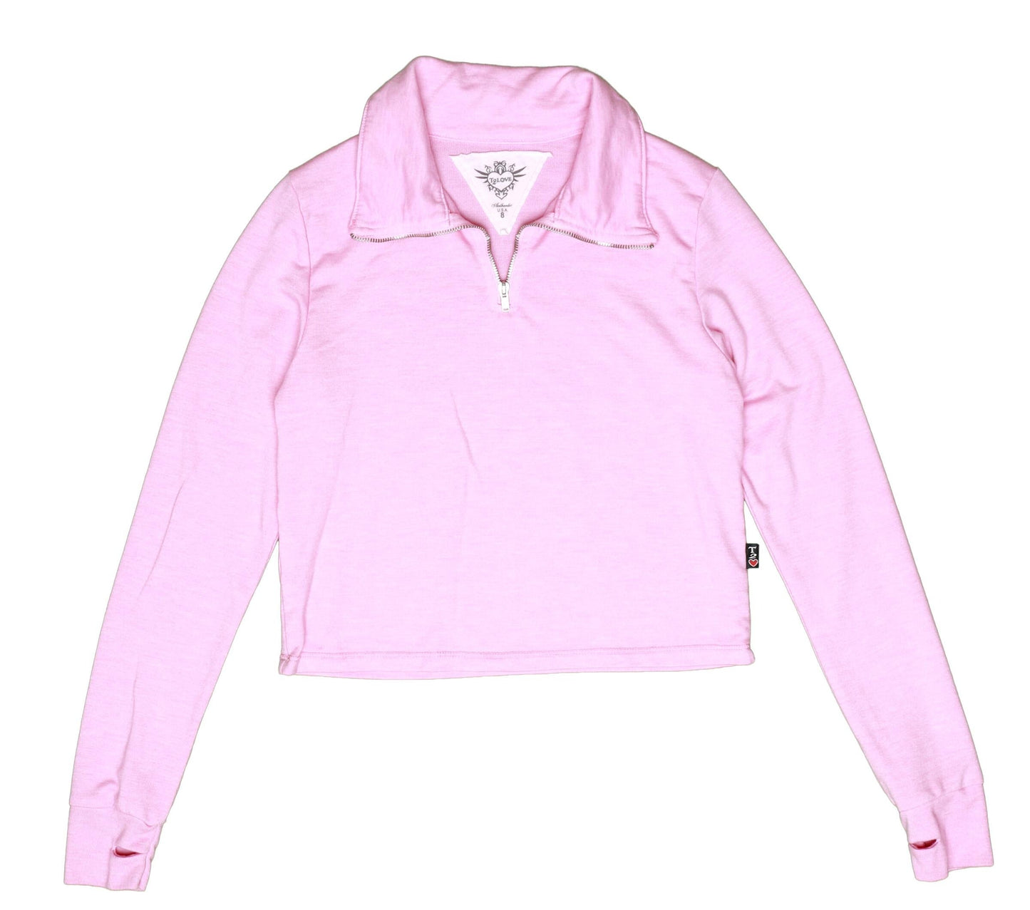 Heather Quarter-Zip Collar Top