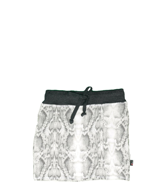 Mini Skirt with Side Slit (Snake-Skin Pattern)