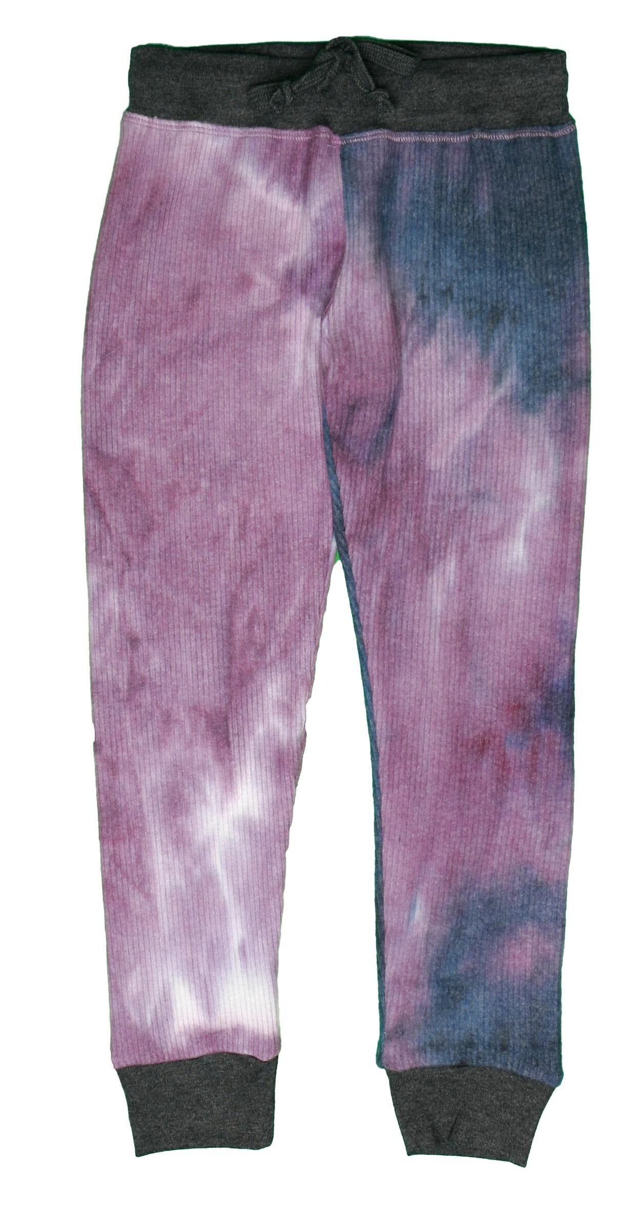 Cuffed Jogger Pants (Navy-Purple Tie-Dye)