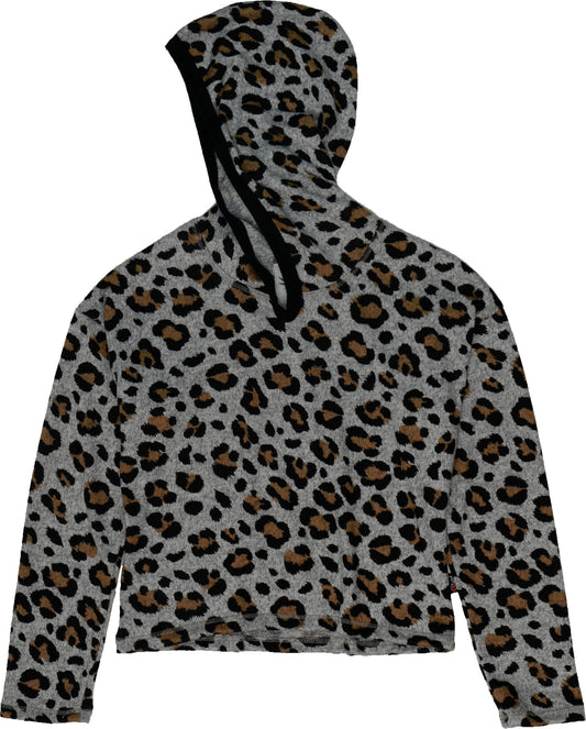 Hooded Pullover (Leopard Print)