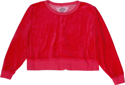 Long-Sleeve Short Top with Half-Back Zipper