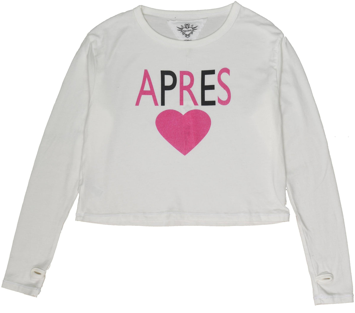 Long-Sleeved Boxy Tee with Thumbholes (APRES Print)