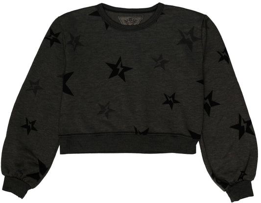 Puffed Long-Sleeved Crew Top (Star Bolt Pattern)