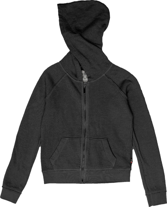 Raw-Edged Hooded Jacket