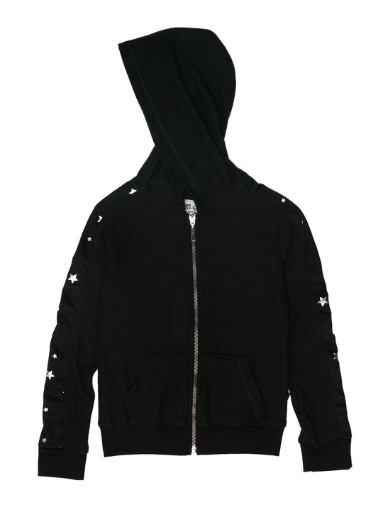 Panel-Sleeve Hooded Jacket (Silver Stars)