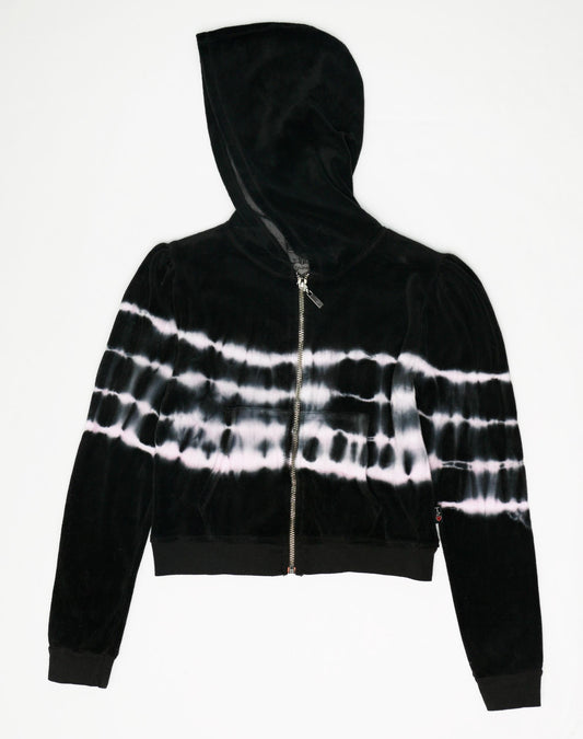 Puff-Sleeve Hooded Jacket (Stripes Tie-Dye)