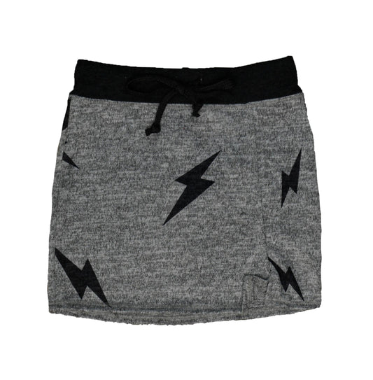 Mini Skirt with Side Slit (Lightning Bolt Pattern)